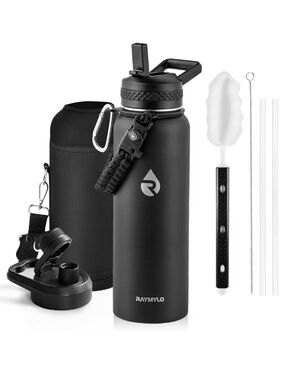 40oz Insulated Water Bottle Triple Wall Stainless Steel Leakproof, Black